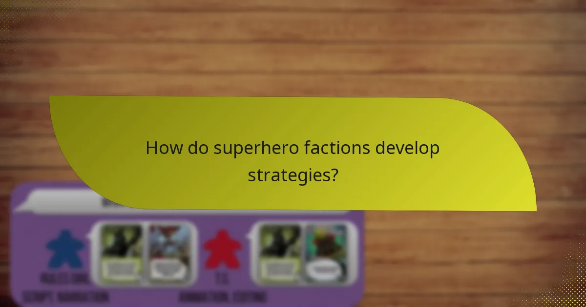 How do superhero factions develop strategies?