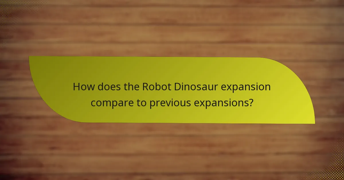 How does the Robot Dinosaur expansion compare to previous expansions?