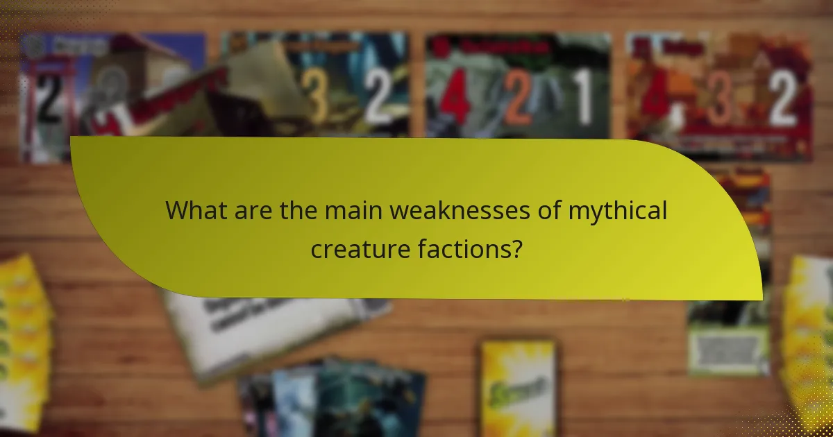 What are the main weaknesses of mythical creature factions?